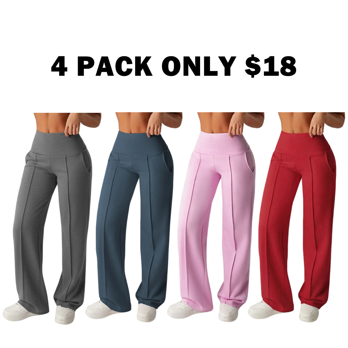 Women's Plain Loose Straight Leg Pants