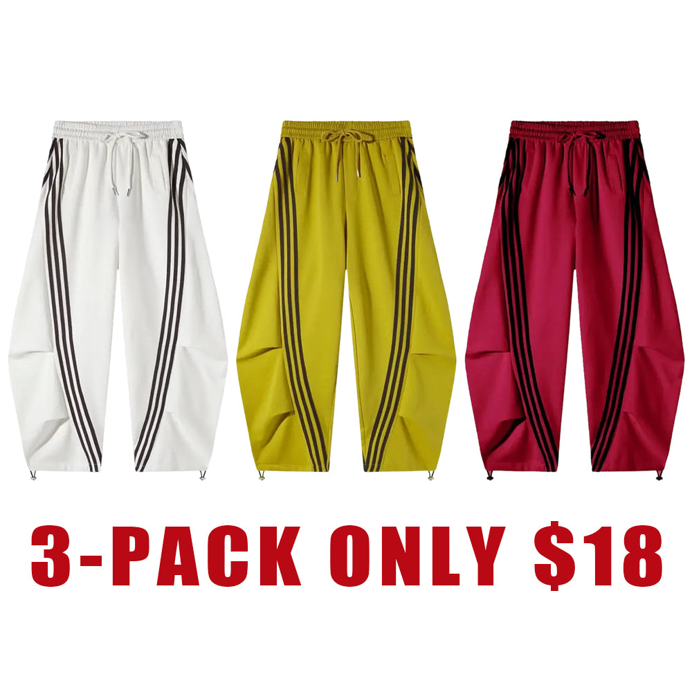 Flooo Loose Wide Leg Striped Track Pants