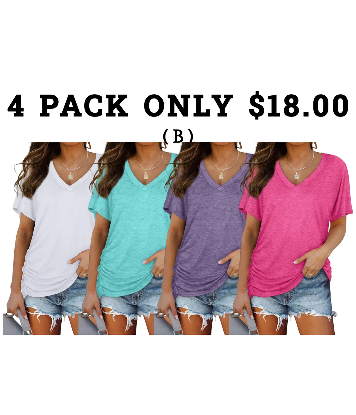Womens Short Sleeve V Neck Dolman Tops