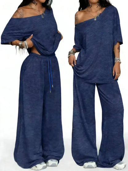 Women's Casual Solid Color Sport Two-Piece Set