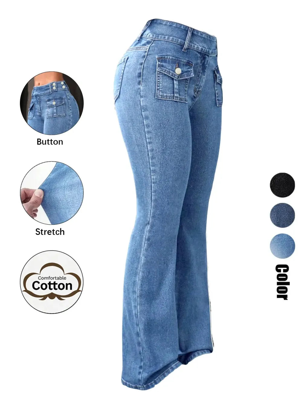 Women's Pocket Stretchy Jeans