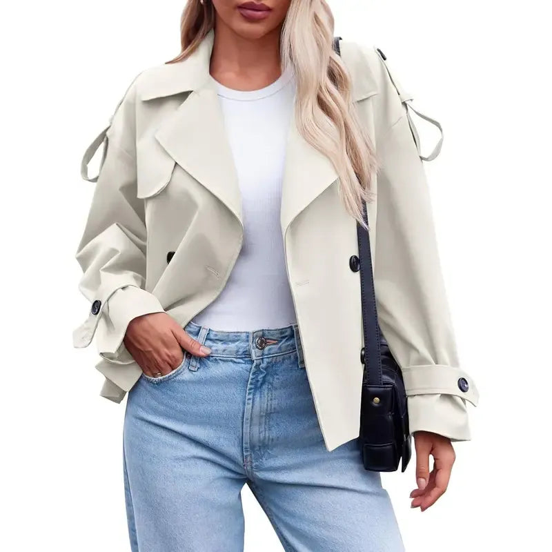 Womens Cropped Trench Coat