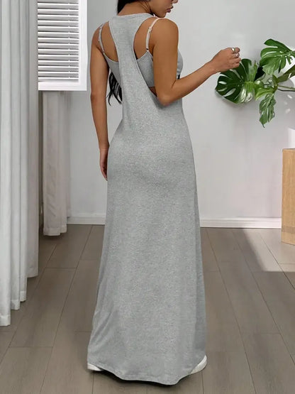 Heather Tank Top & Cutout Maxi Dress Set