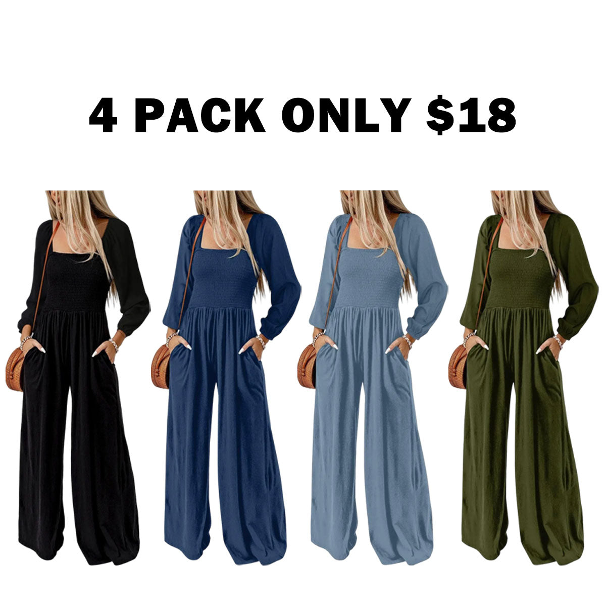 Women's Casual Loose Overalls Jumpsuits