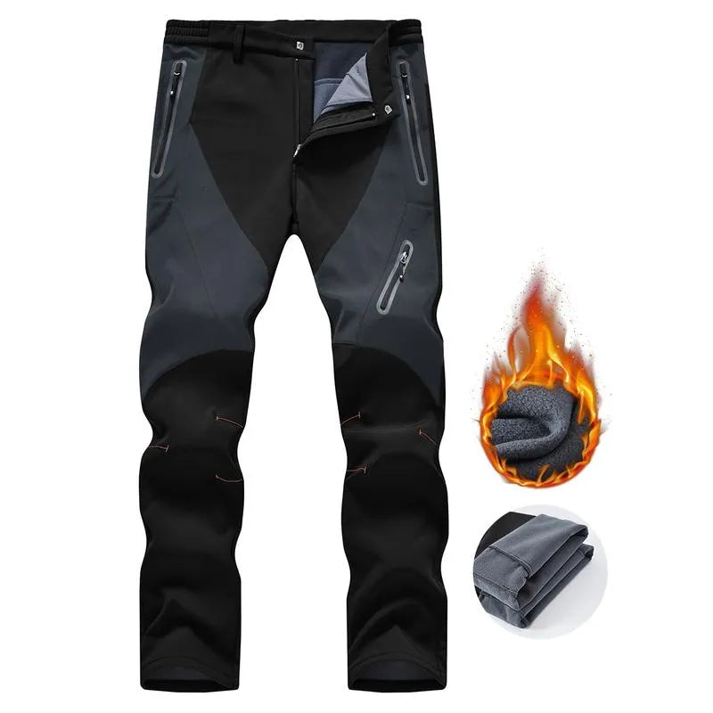 Men's Waterproof Pants Insulated Cold weather Hiking Winter Snow Ski Softshell Outdoor Pants