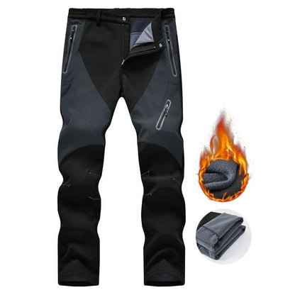 Men's Waterproof Pants Insulated Cold weather Hiking Winter Snow Ski Softshell Outdoor Pants