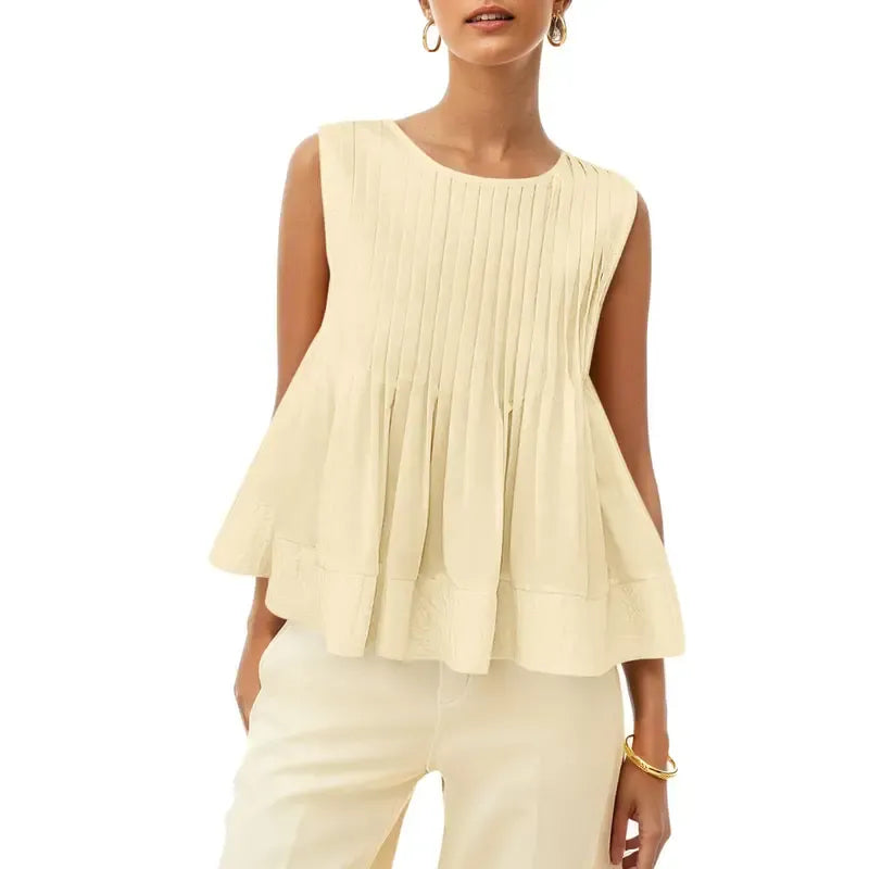 Women’s Pleated Babydoll Tank Tops