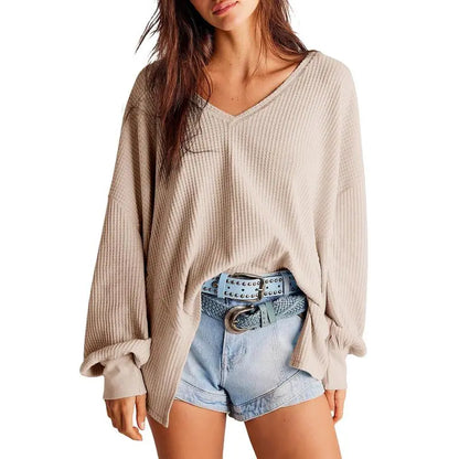 Womens Waffle Knit Tops