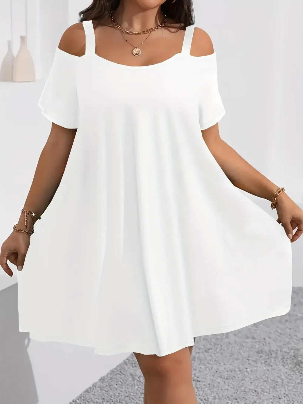 Plus Size Women's Casual Midi Dress