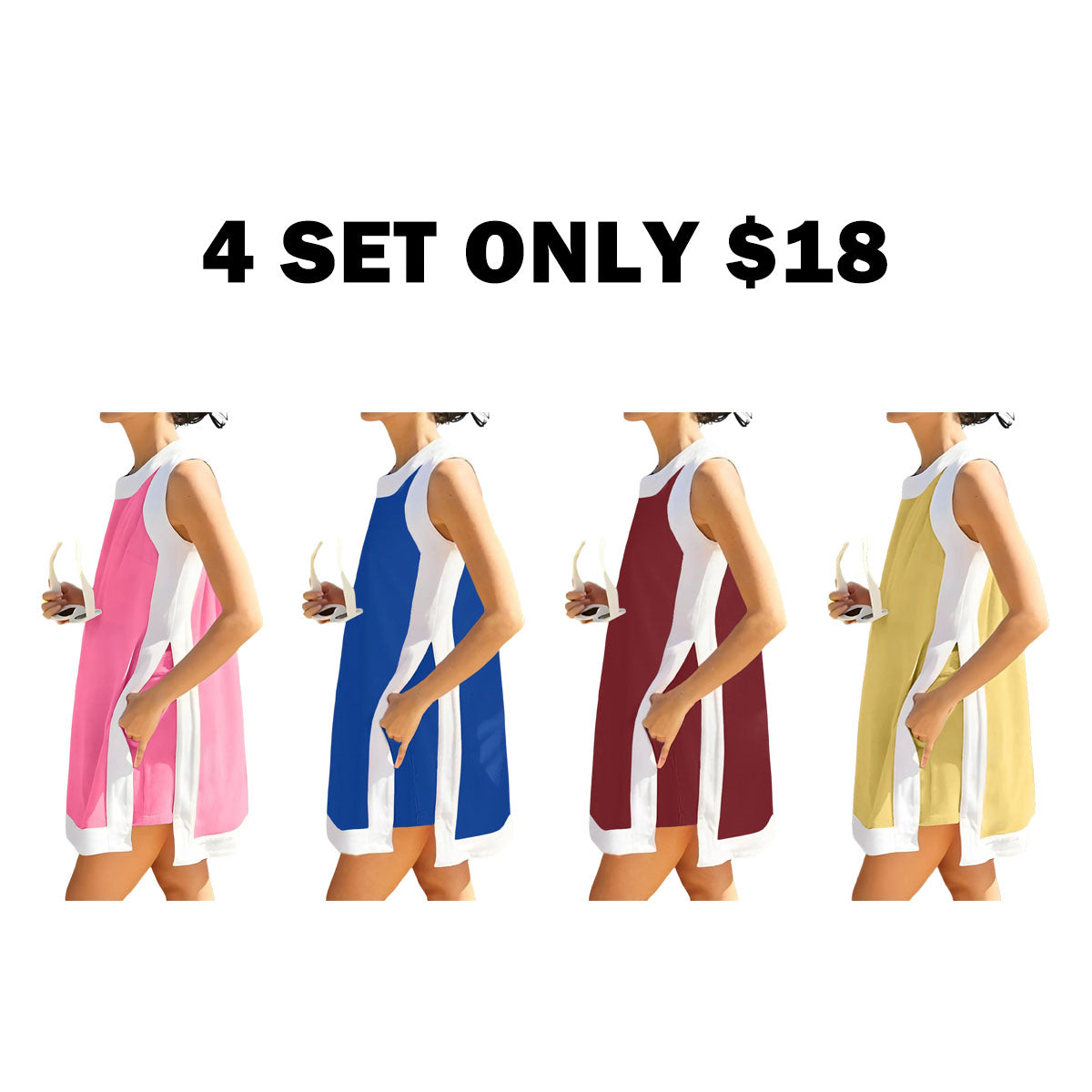 Women's Casual Color Block Two Piece Sets