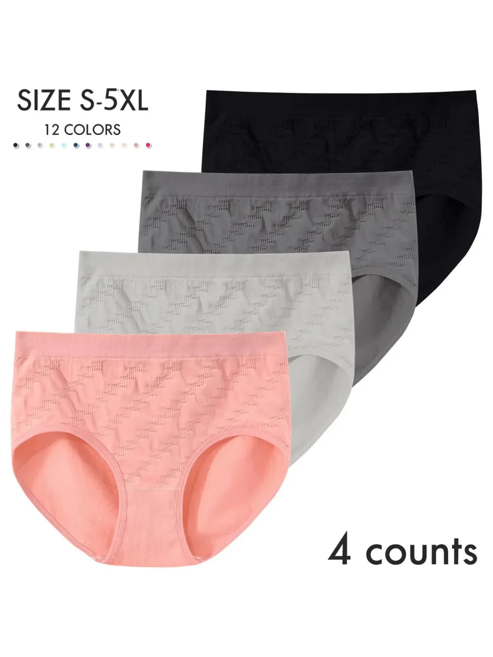 100% COTTON Women's Solid Color Panty, Breathable Comfortable Panty for Daily Wear