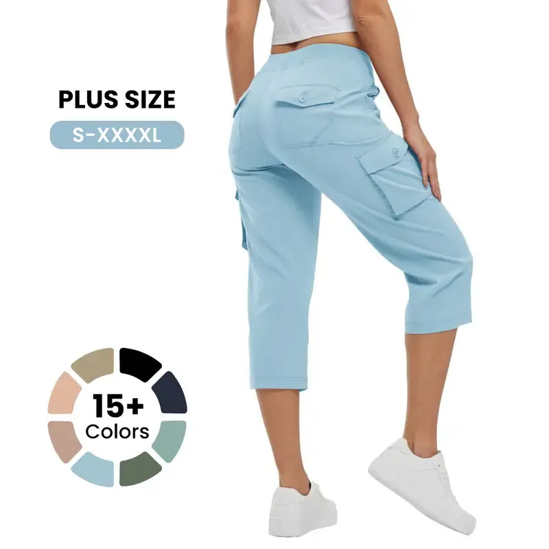 Women's Lightweight Capris Hiking Pants 6 Pockets