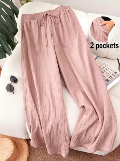 Women's Solid Color Wide Leg Pants