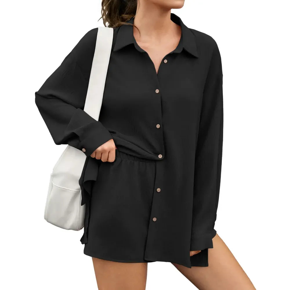 Women’s Gauze Shirt & Shorts Set
