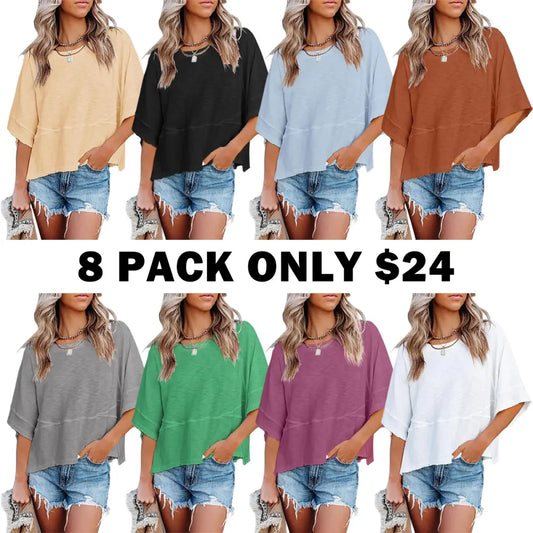 Women's Casual Batwing Half Sleeve T-Shirts