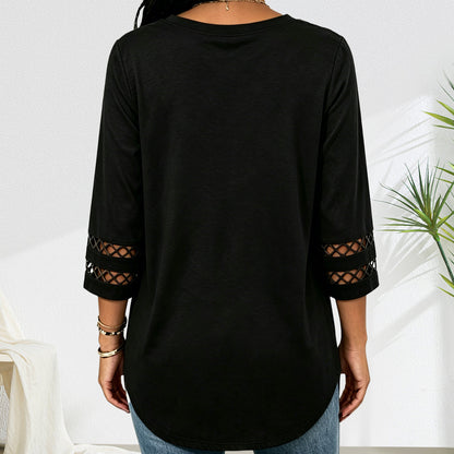 Summer Sale👗Womens 3/4 Length Sleeve Tops Trendy V Neck T Shirts
