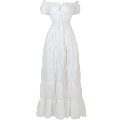 Women's Waist-Cinching Pleated Maxi Dress