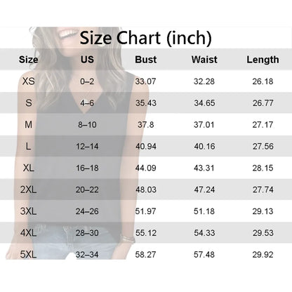 Women's Summer V-Neck Tank Top – Loose Fit, Sleeveless, Basic Tee