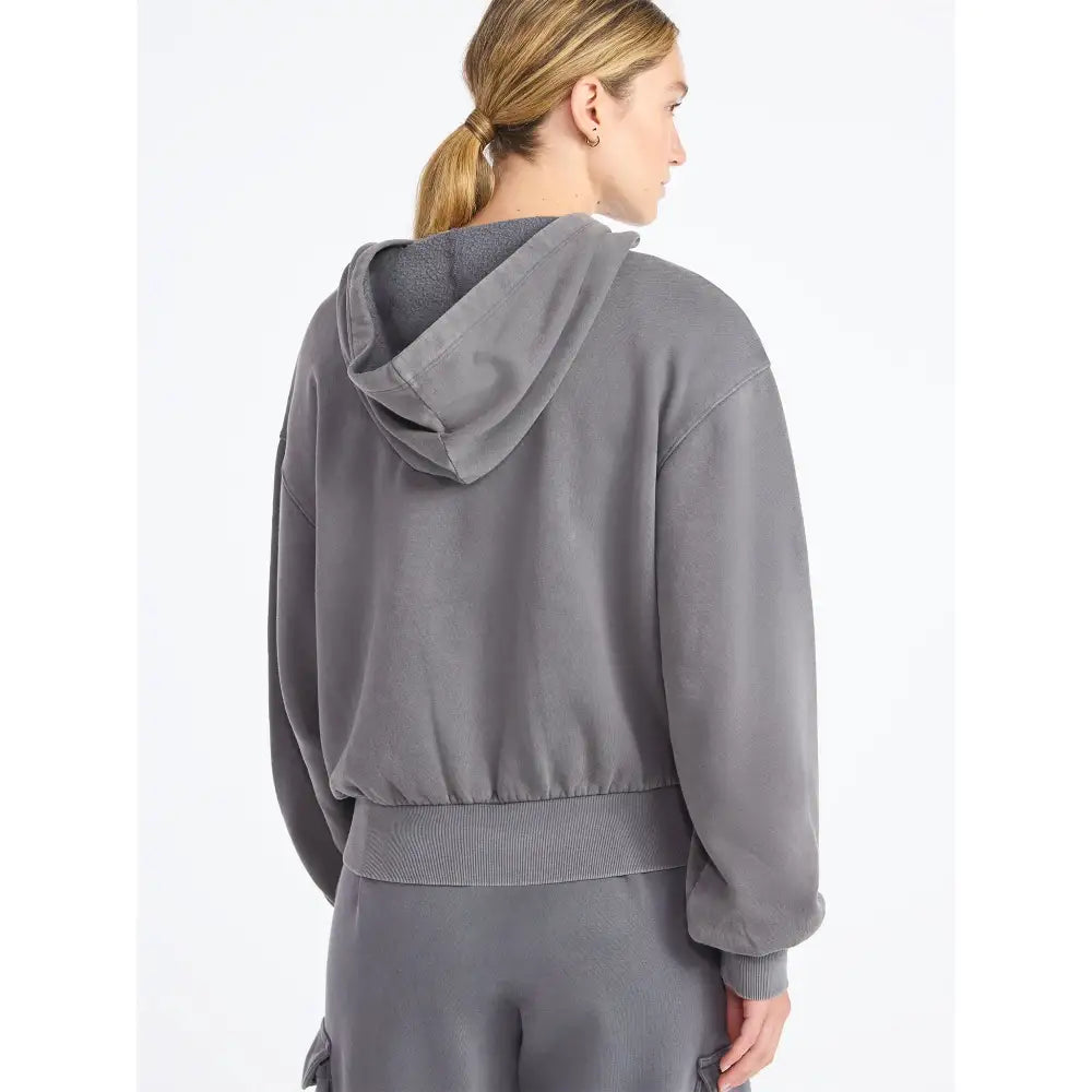 Mineral Washed Oversized Cropped Hoodie + Wide Leg Cargo Sweatpants