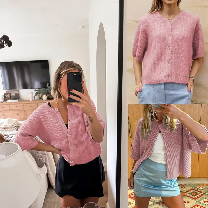 Women's Short Sleeve Cardigan