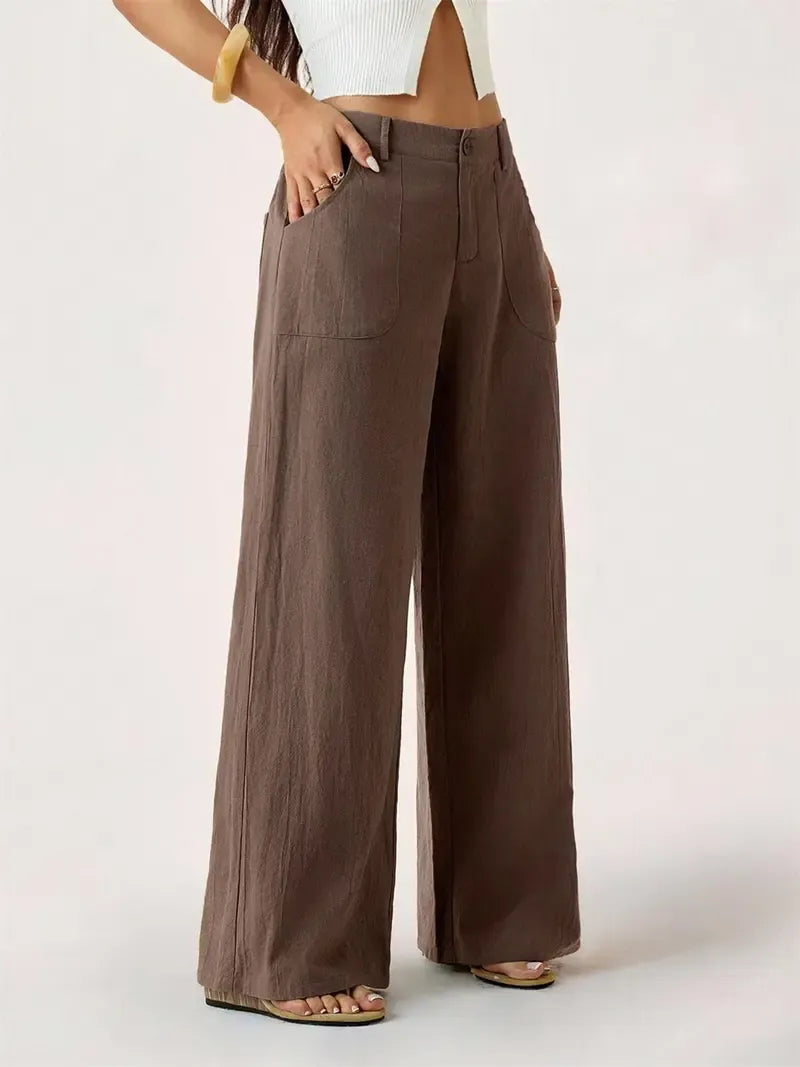 Women's Classical Linen Palazzo Pants