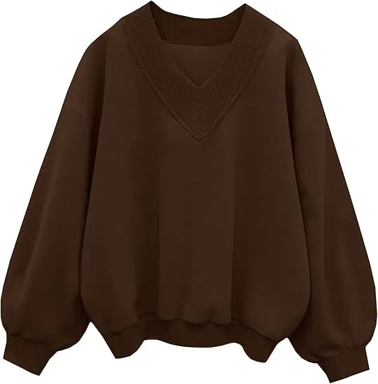 V Neck Oversize Sweatshirts