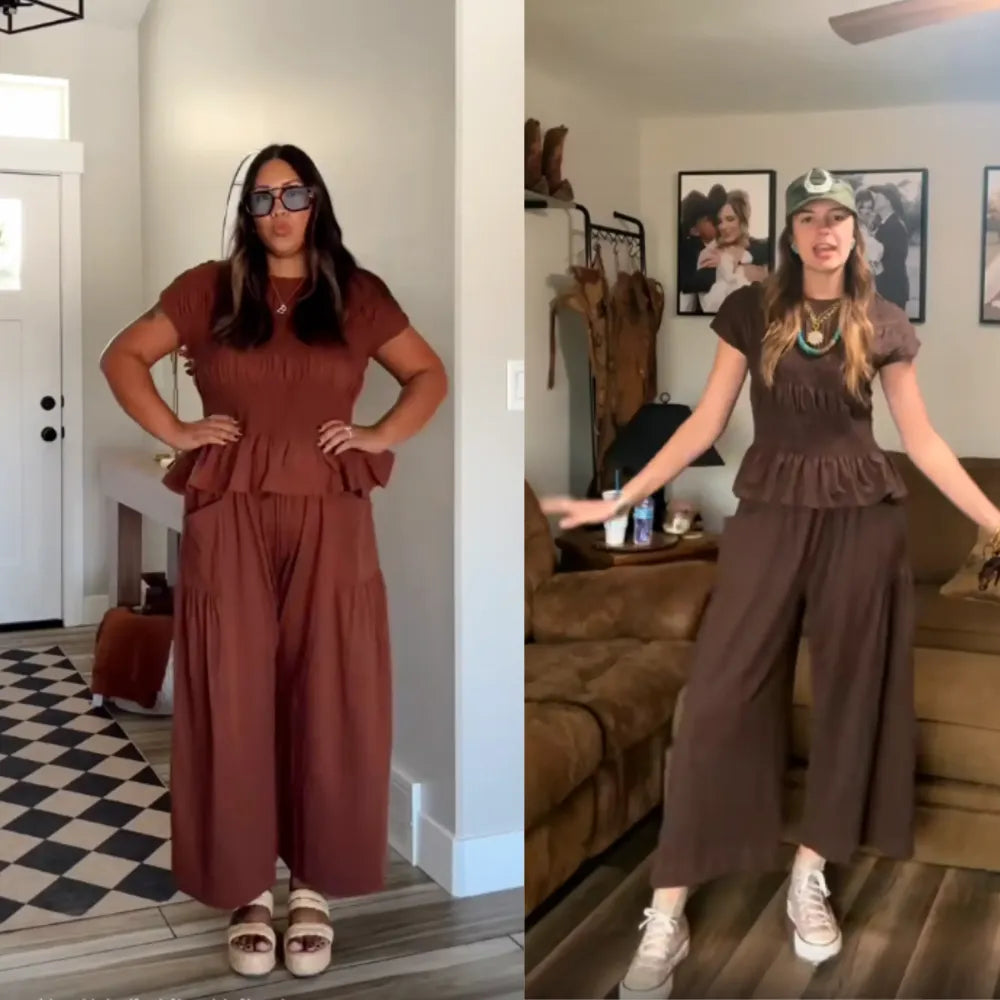 Women’s 2-Piece Smocked Top & Wide