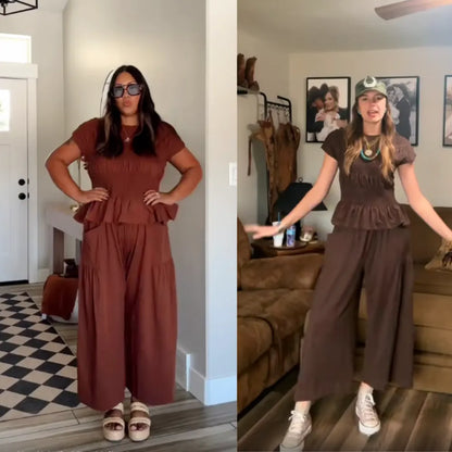 Women’s 2-Piece Smocked Top & Wide