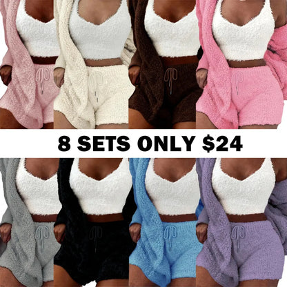 Plush Three-piece Pyjama Set