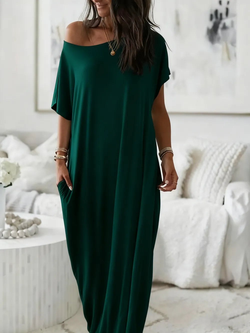 Batwing Sleeve Lounge Dress
