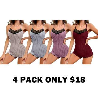 Women's Butterfly Lace Cami Romper