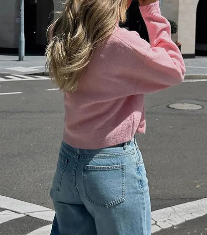 Women's Plain Button Front Longsleeves Cardigan