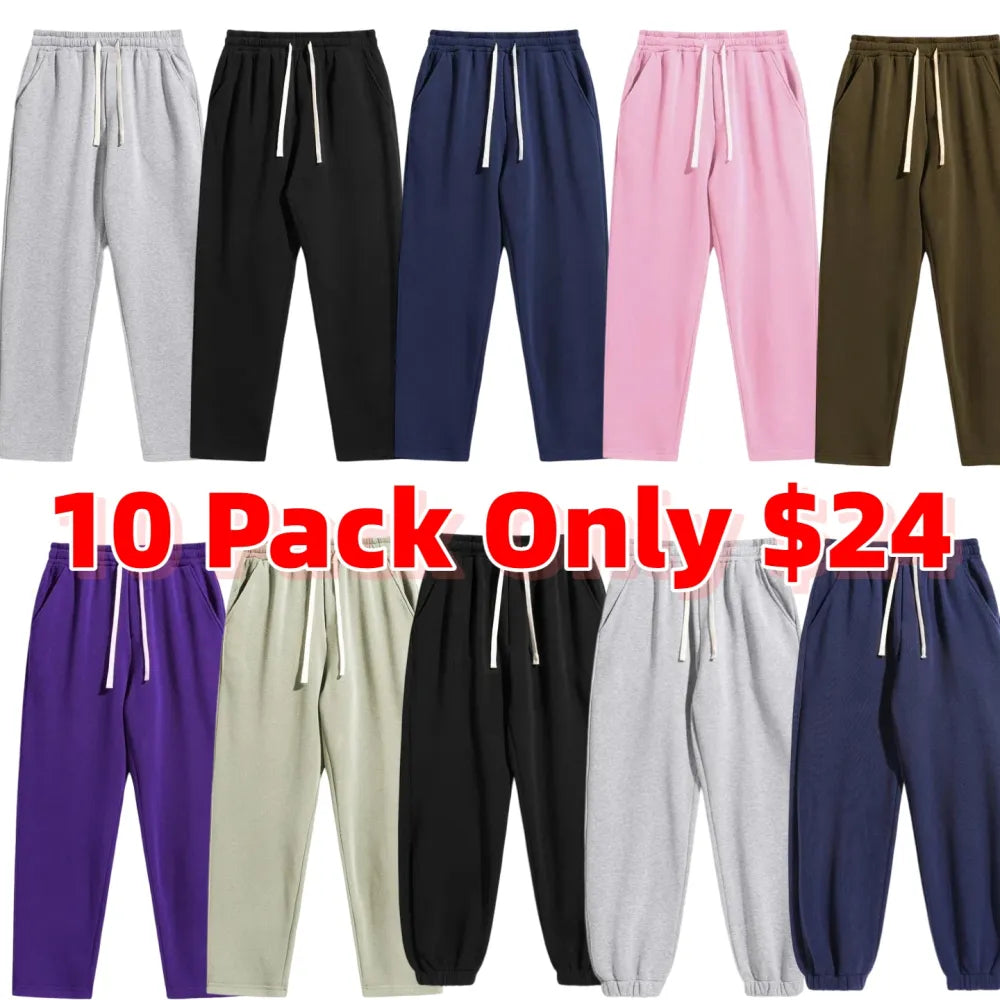Men's Regular Fit Solid Drawstring Waist Sweatpants