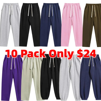 Men's Regular Fit Solid Drawstring Waist Sweatpants