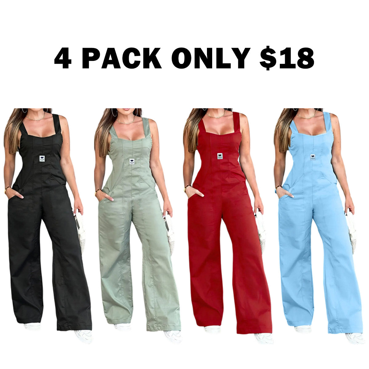 Women's Sleeveless Overalls
