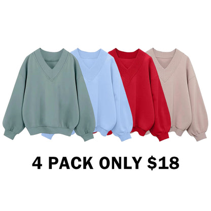 V Neck Oversize Sweatshirts