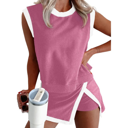 Women's Crewneck Ribbed 2-Piece Sets