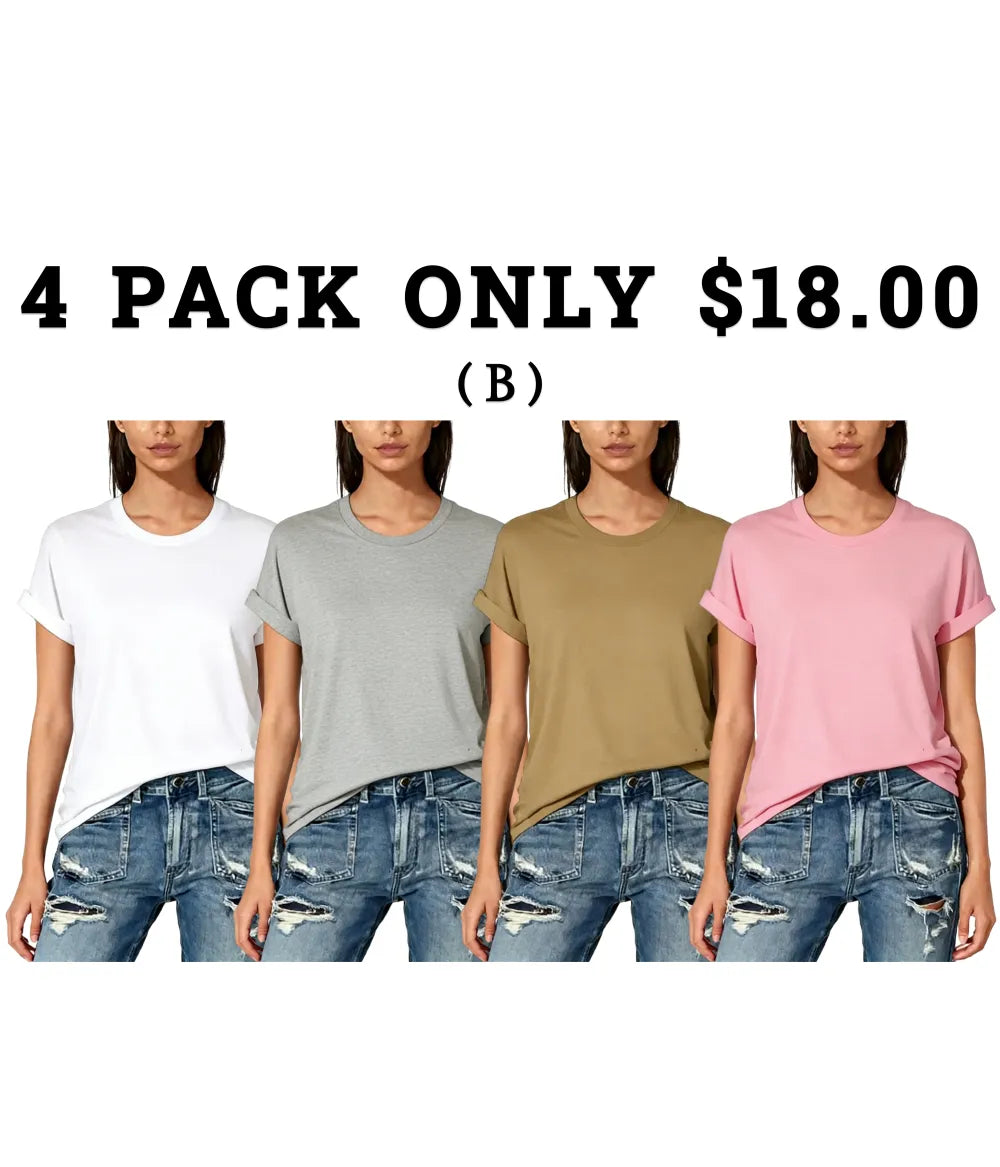 Women's Solid Round Neck Tee, Casual Short Sleeve Crew Neck T-Shirt for Summer