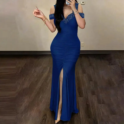 Wrapped slit dress
