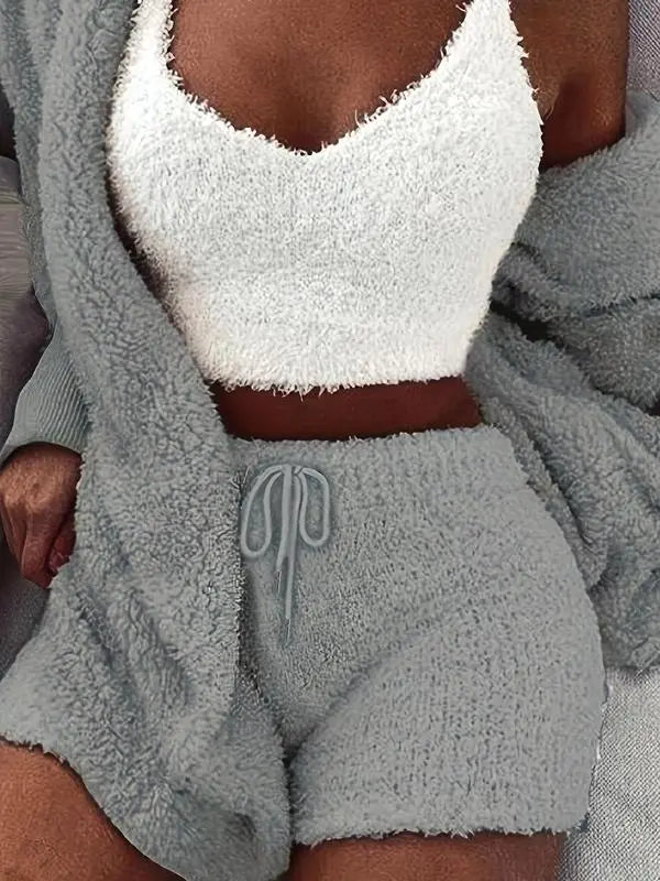 Plush Three-piece Pyjama Set