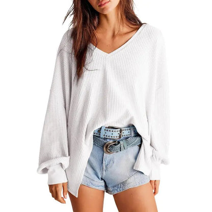 Womens Waffle Knit Tops