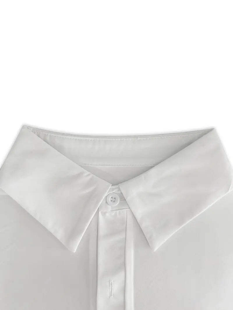 Women's slim-fit button-down long-sleeved shirt