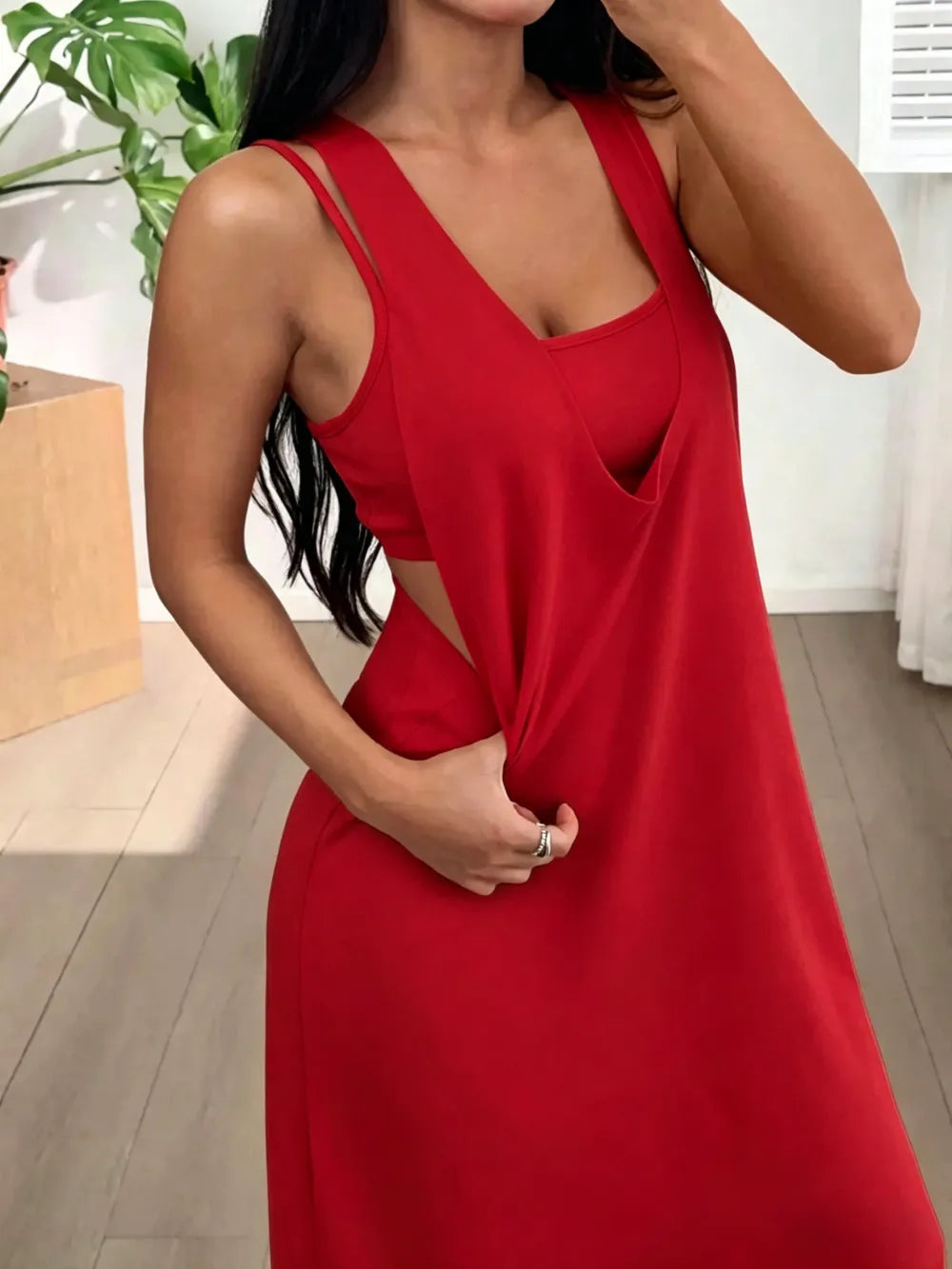 Heather Tank Top & Cutout Maxi Dress Set
