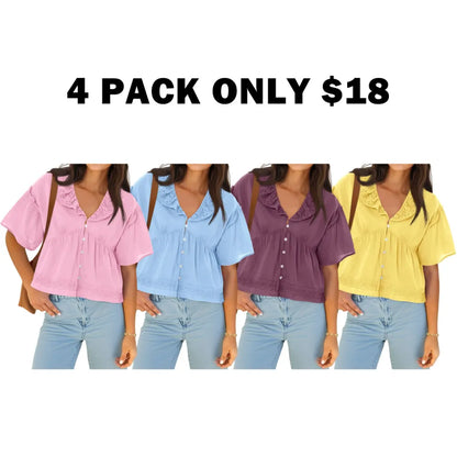 Women's Cropped Babydoll Tops