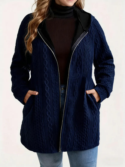 Women's Solid Color Pocket Coat