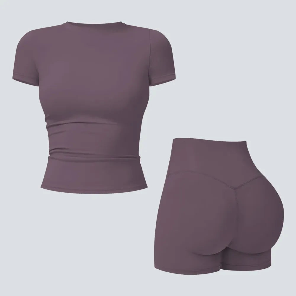 2-Piece Boat Neck Open-Back Workout Set