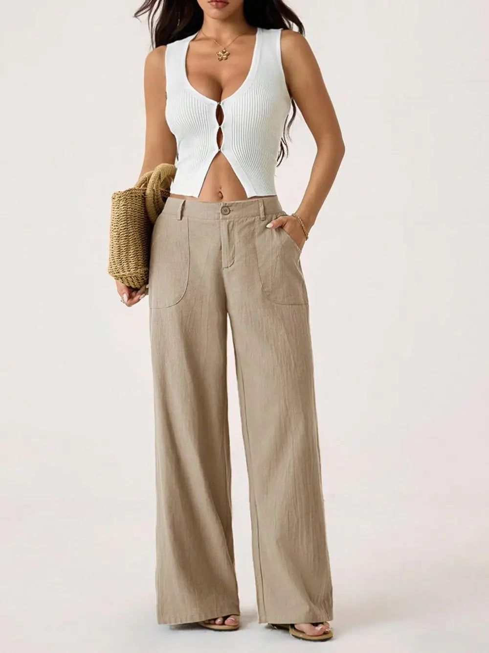 Women's Classical Linen Palazzo Pants