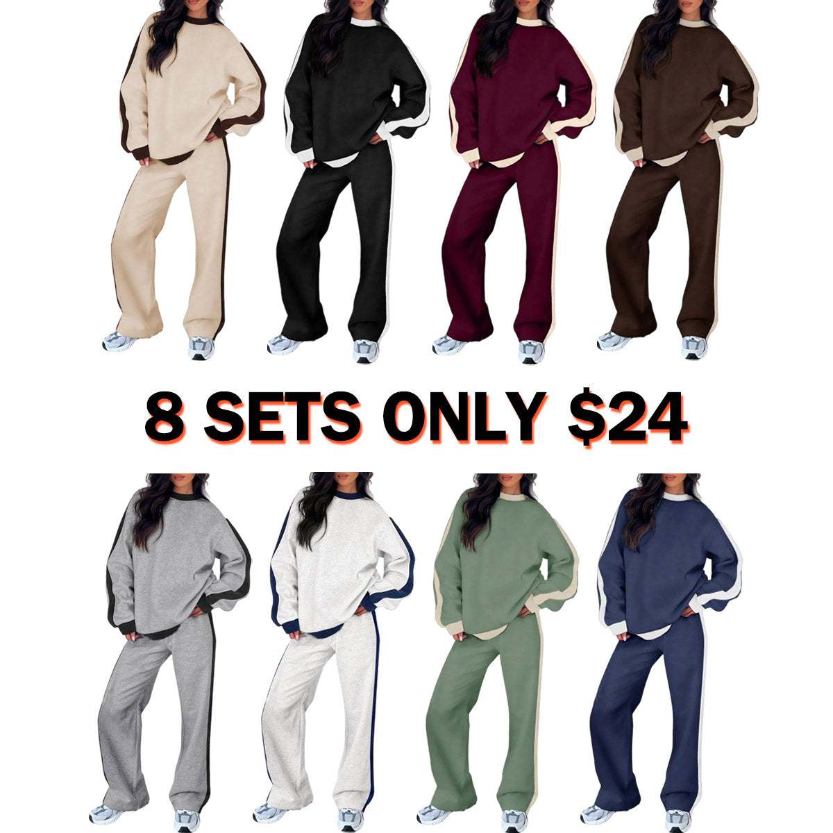 Women's 2 Piece Outfit Fleece Sweatsuit