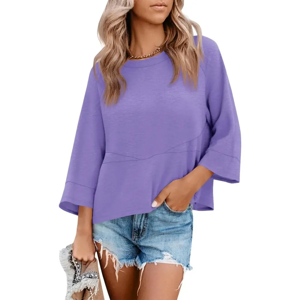3/4 Batwing Sleeve Tops