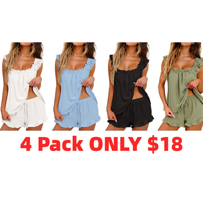 Womens Soft Tank Top and Shorts Sleepwear Set